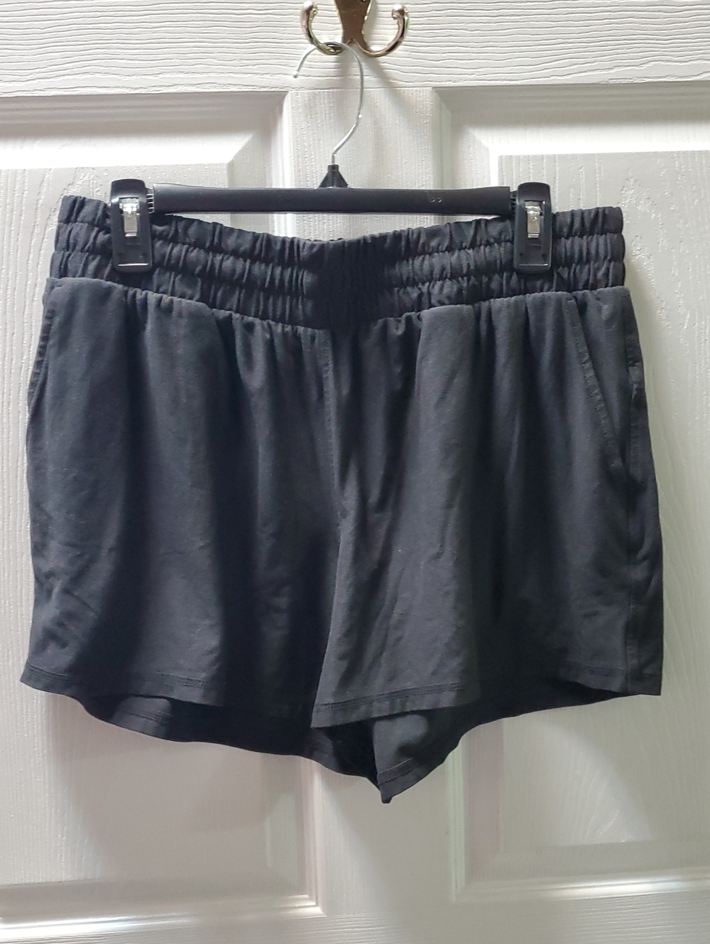 Athletic Works Black Elastic-Waist Athletic Shorts